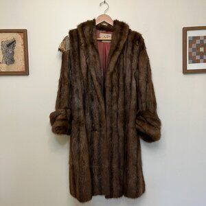 AS IS - Vintage Real Fur Shawl Collar Coat